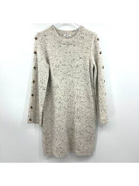 Madewell Gray Wool Blend Tunic Sweater Dress Women's Medium